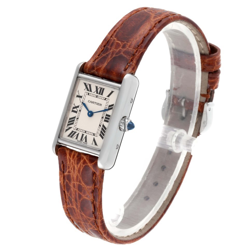 IMG_9081 Cartier Tank Louis Cartier Womens watch Quartz White gold W1541056 Replica 5