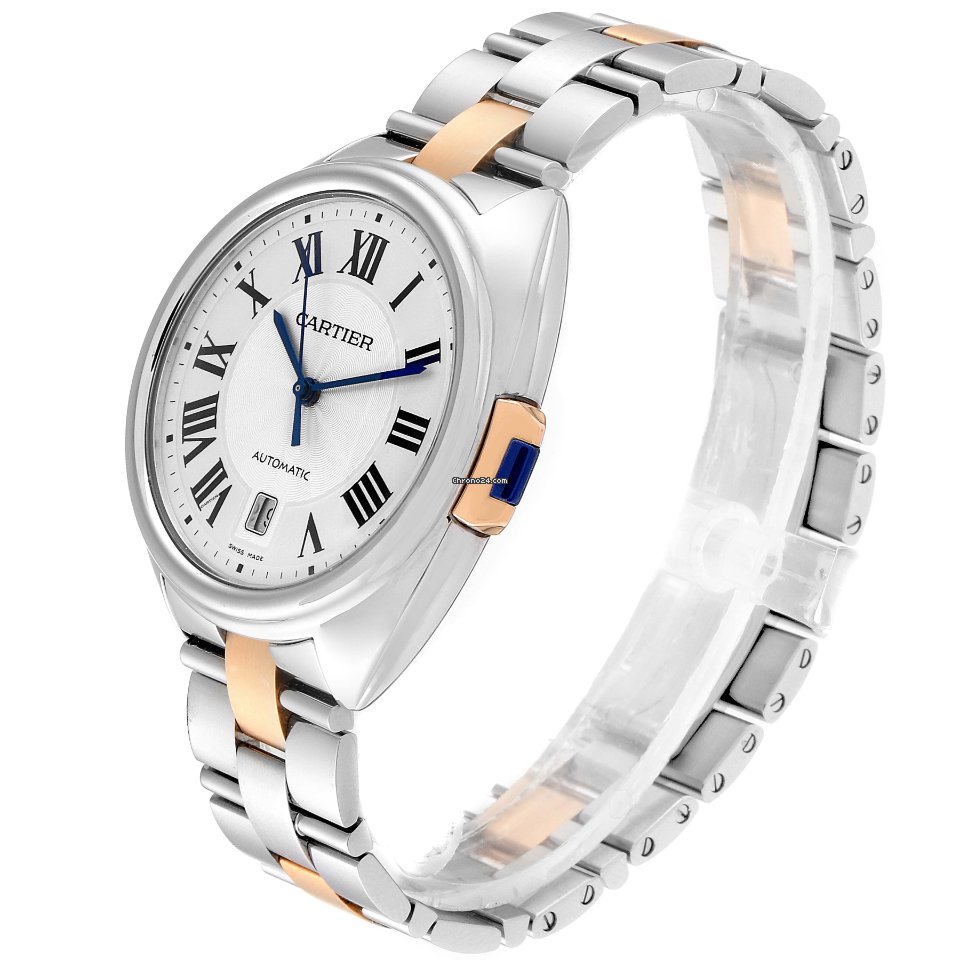 IMG_9081 Cartier Cle de Cartier Mens watch Unisex Automatic Gold Steel W2CL0002 Replica 5