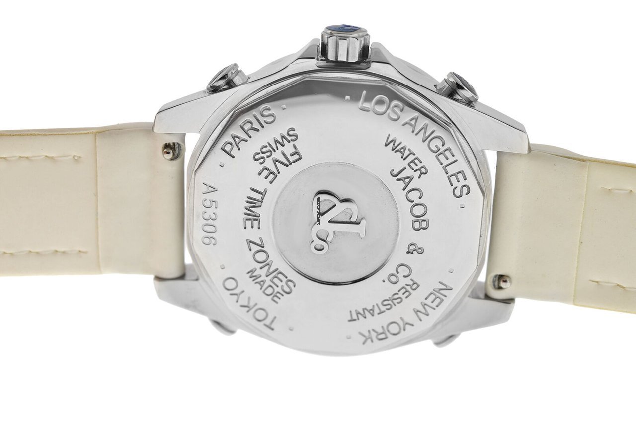 IMG_9081 Jacob & Co. Five Time Zone Mens watch Unisex Quartz Steel JCM-54PDA Replica 5