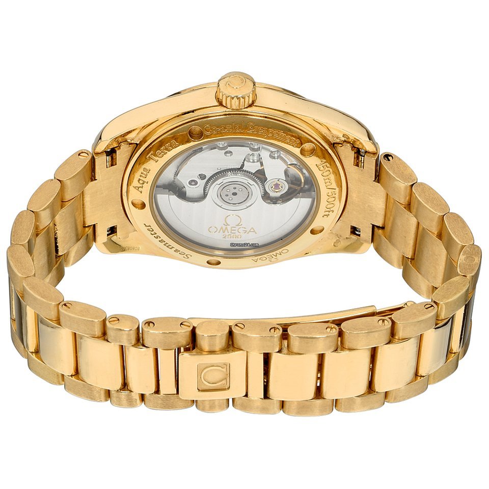 IMG_9081 Omega Seamaster Aqua Terra Mens watch Unisex Automatic Yellow gold 2104.75.00 Replica 5