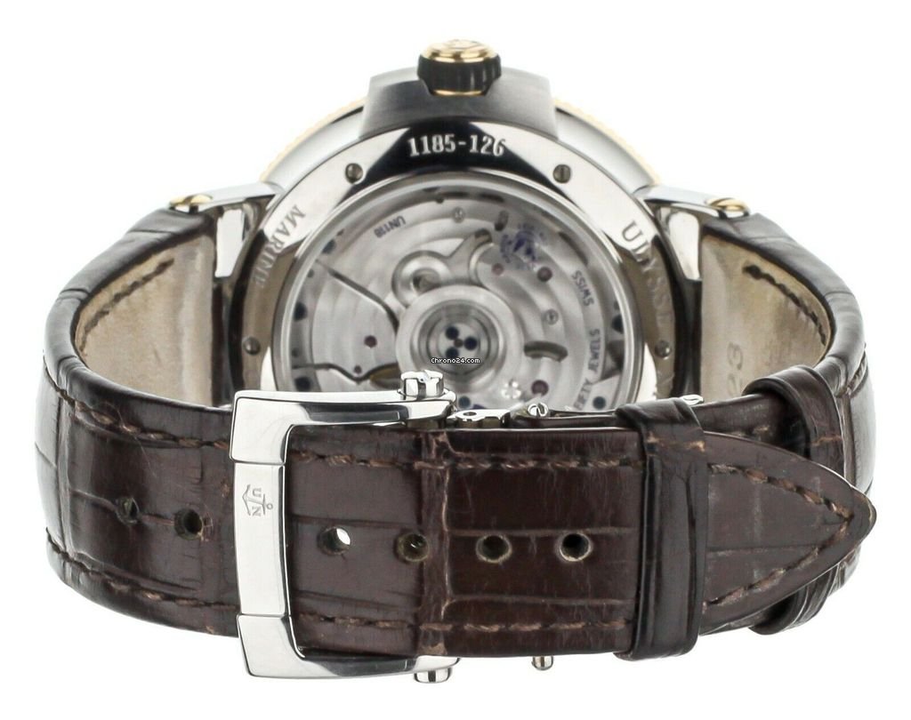 IMG_9081 Ulysse Nardin Marine Chronometer Manufacture Mens watch Unisex Automatic Gold Steel 1185-126 Replica 5