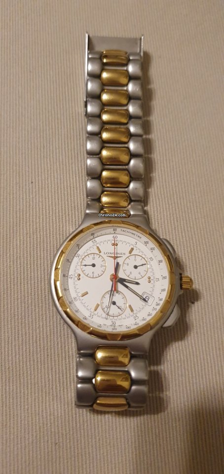 IMG_9081 Longines Conquest Mens watch Unisex Quartz Gold Steel L1.614.3 Replica 5