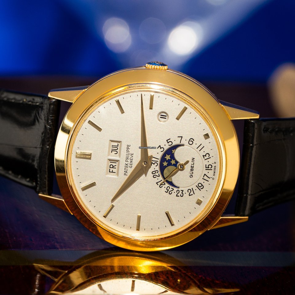 IMG_9081 Patek Philippe Perpetual Calendar Mens watch Unisex Automatic Yellow gold 3450 Replica 5