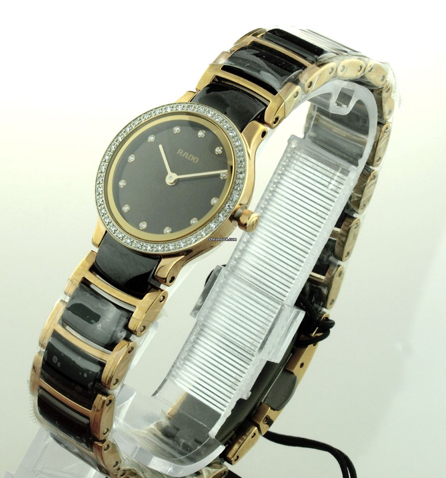 IMG_9081 Rado Centrix Womens watch Quartz Gold Steel R30218702 Replica 5
