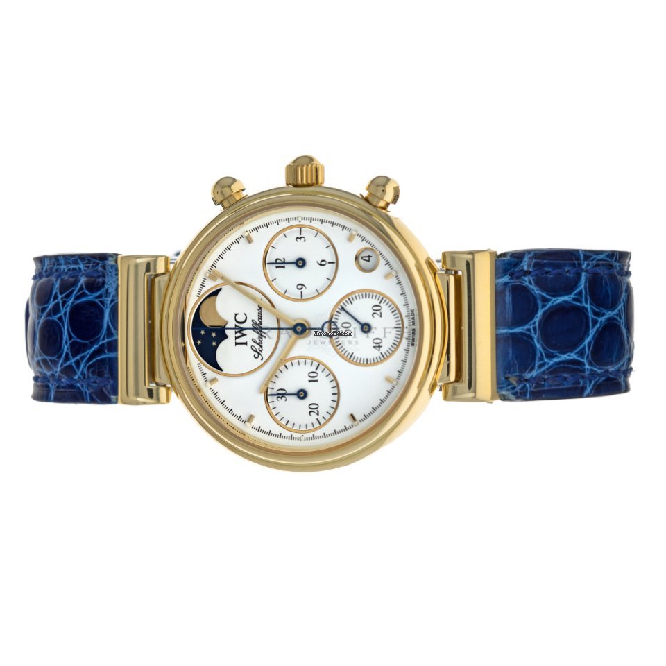 IMG_9081 IWC Da Vinci Chronograph Womens watch Quartz Yellow gold IW3735 Replica 5