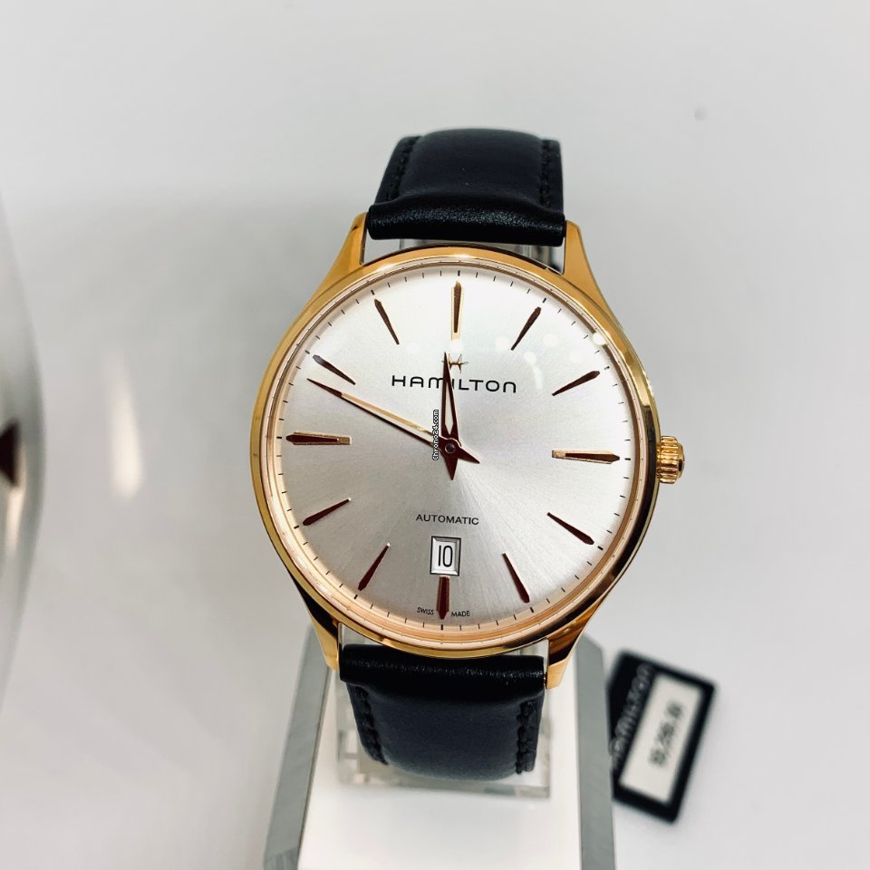 IMG_9081 Hamilton Jazzmaster Thinline Mens watch Unisex Automatic Rose gold H38545751 Replica 5