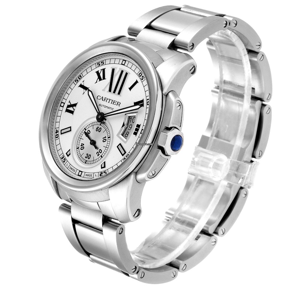 IMG_9081 Cartier Calibre de Cartier Mens watch Unisex Automatic Steel W7100015 Replica 5
