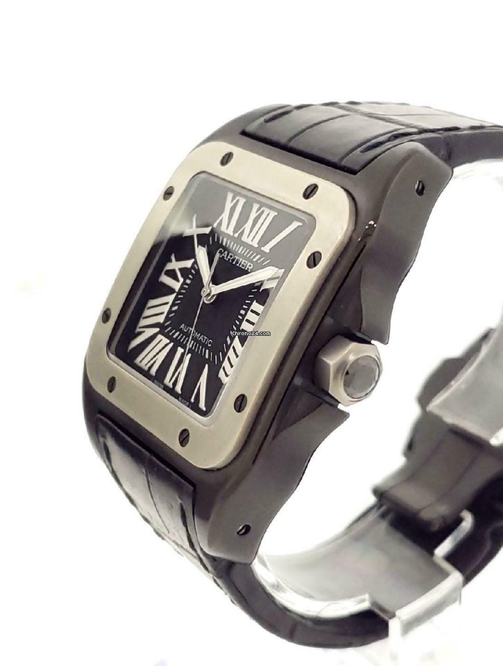 IMG_9081 Cartier Santos 100 Mens watch Unisex Automatic Steel W2020010 Replica 5
