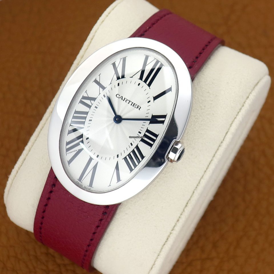IMG_9081 Cartier Baignoire Mens watch Unisex Manual winding White gold W8000001 Replica 5