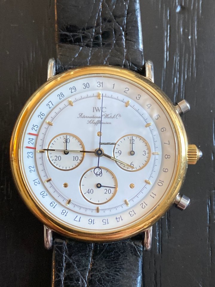 IWC Portofino Chronograph Mens watch Unisex Quartz Gold Steel IW3731 Replica 5