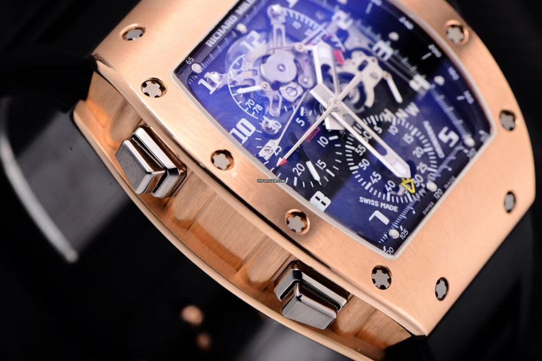 Richard Mille Mens watch Unisex Manual winding Rose gold Richard Mille RM004 AG PG 18K rose gold Full set Replica 5