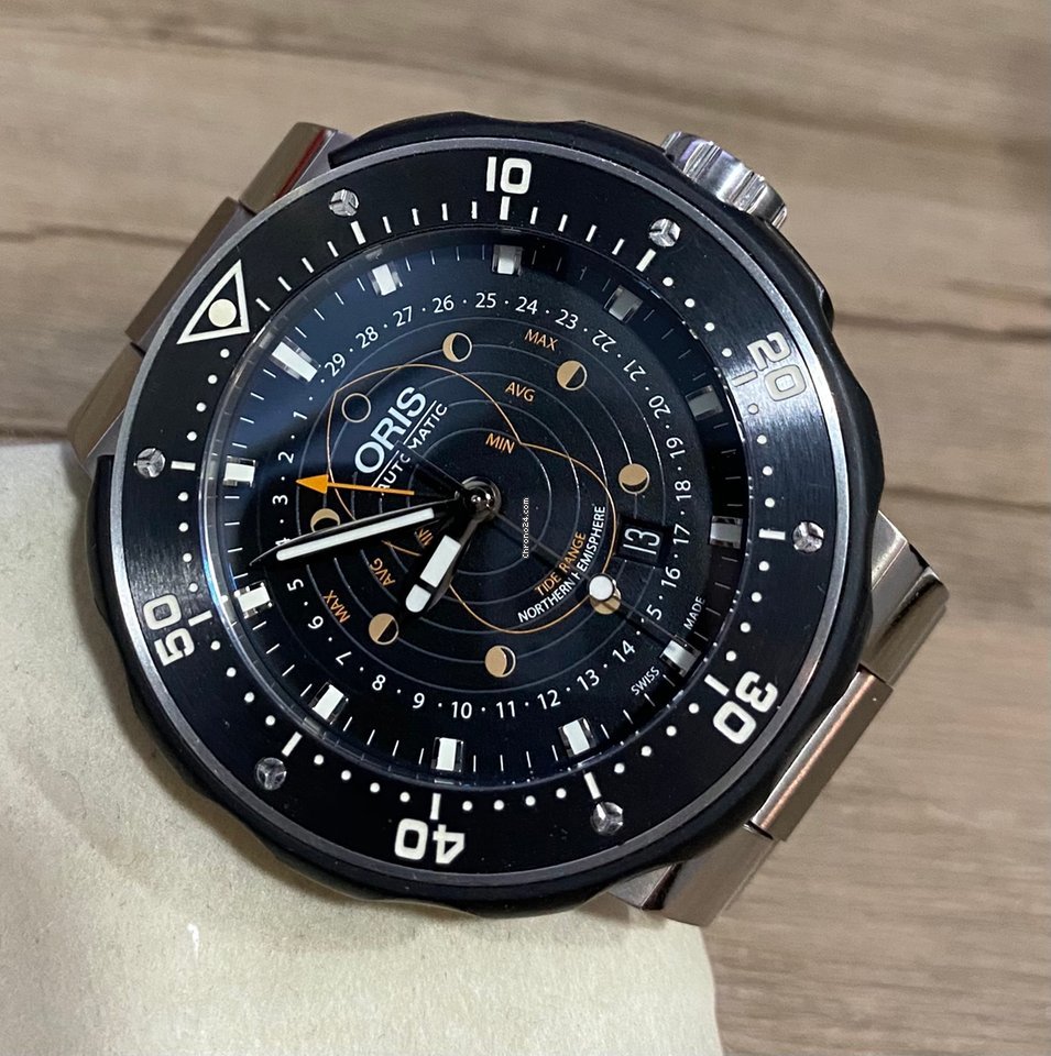 IMG_9081 Oris ProDiver Pointer Moon Mens watch Unisex Automatic Titanium 01 761 7682 7154 Replica 5