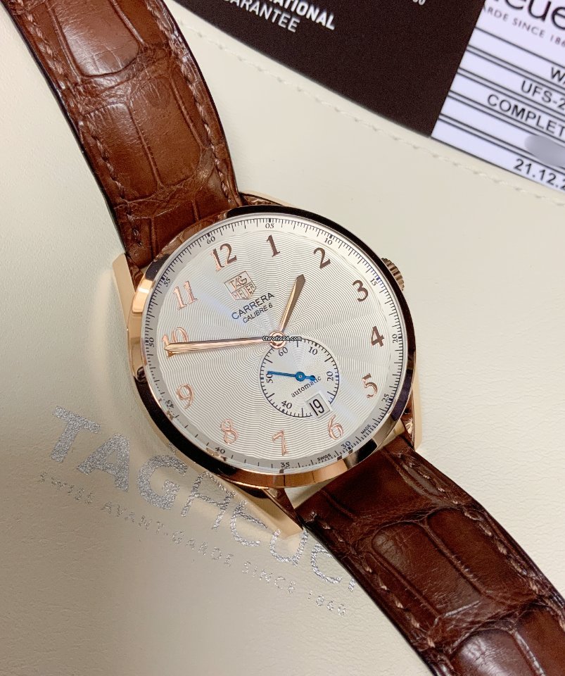 IMG_9081 TAG Heuer Carrera Calibre 6 Mens watch Unisex Automatic Rose gold WAS2140.FC8176 Replica 5
