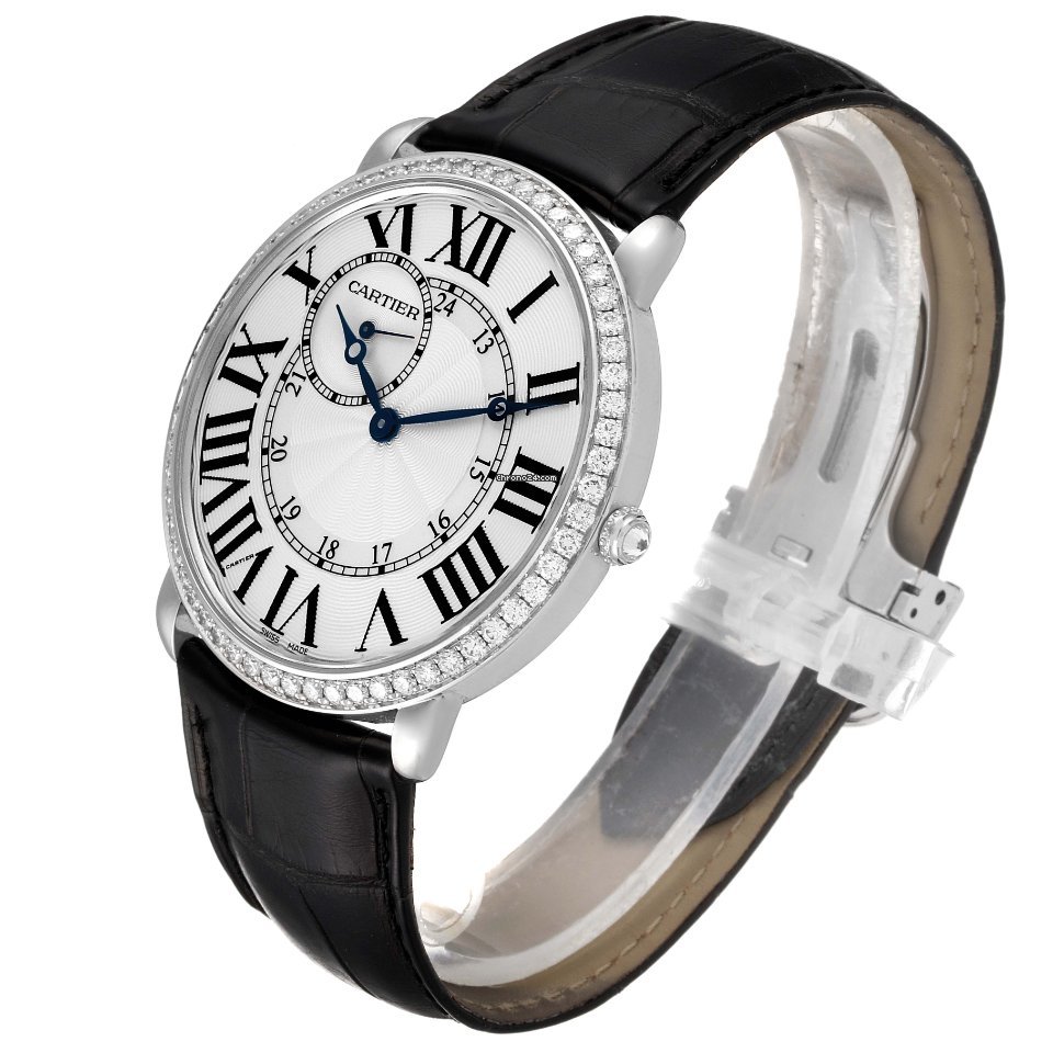 IMG_9081 Cartier Ronde Louis Cartier Mens watch Unisex Manual winding White gold WR007002 Replica 5