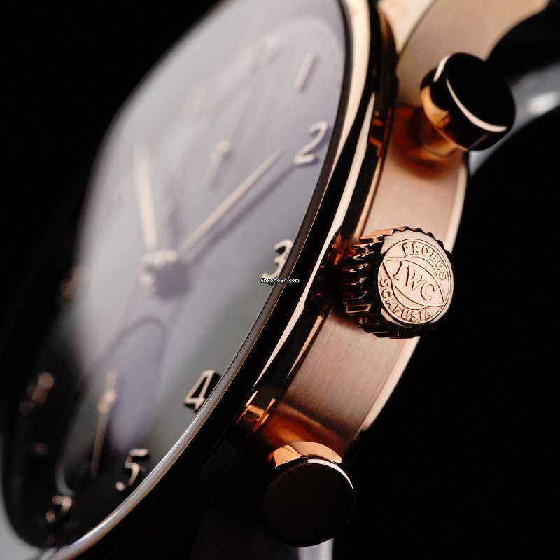 IWC Portuguese Chronograph Mens watch Unisex Rose gold IW3714-82 Replica 5