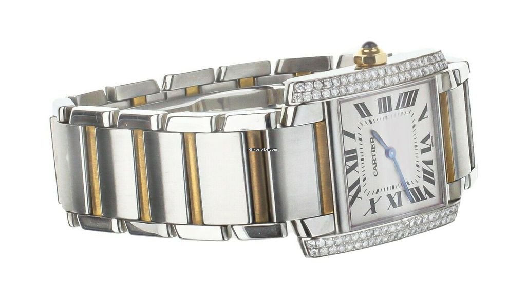 IMG_9081 Cartier Tank Francaise Womens watch Quartz Gold Steel W2TA0003 2301 Replica 5