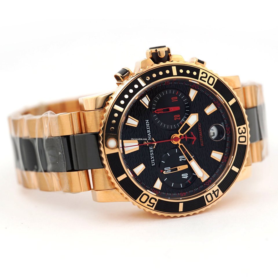 IMG_9081 Ulysse Nardin Maxi Marine Diver Mens watch Unisex Automatic Rose gold 8006-102-8C 926 Replica 5
