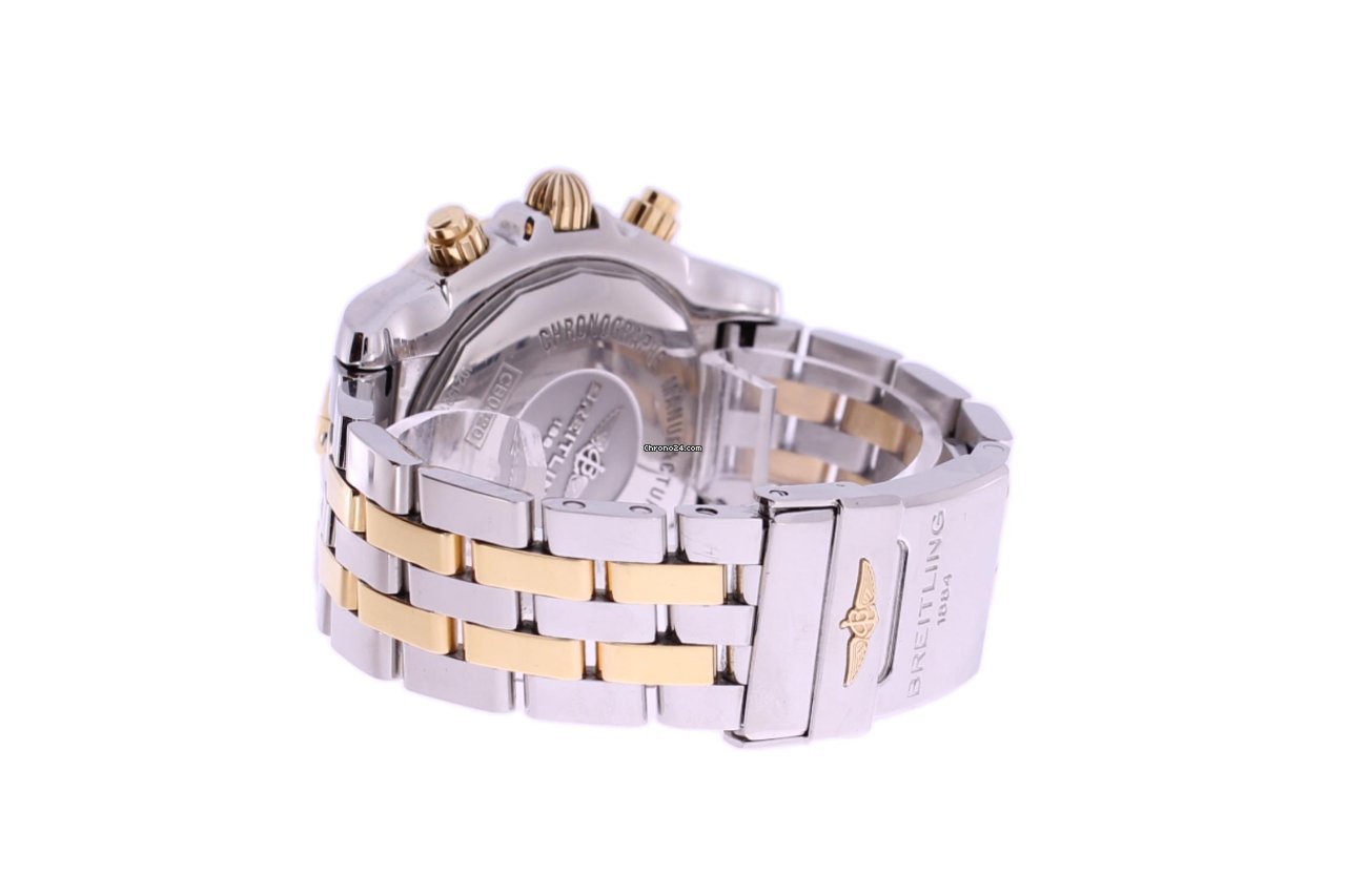 IMG_9081 Breitling Chronomat 44 GMT Mens watch Unisex Automatic Gold Steel CB042012.BB86.375C Replica 5