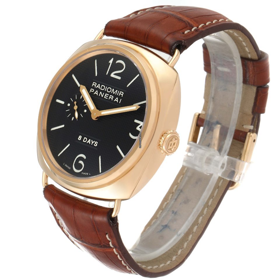 IMG_9081 Panerai Radiomir 8 Days Mens watch Unisex Manual winding Rose gold PAM00197 Replica 5