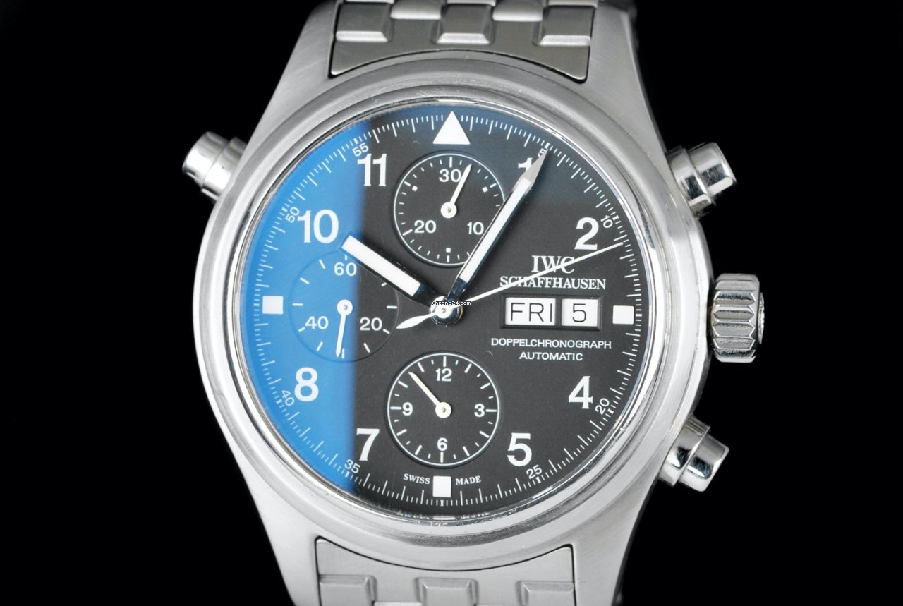 IWC Pilot Double Chronograph Mens watch Unisex Automatic Steel IW371319 Replica 5