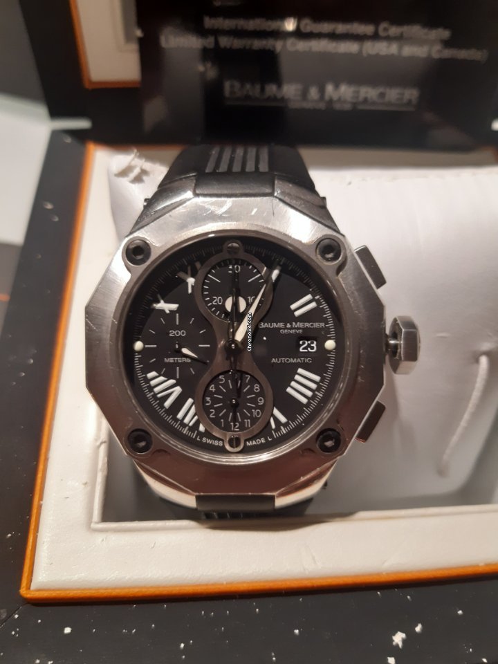 Baume & Mercier Riviera Mens watch Unisex Automatic Steel 65605 chrono xxl Replica 5