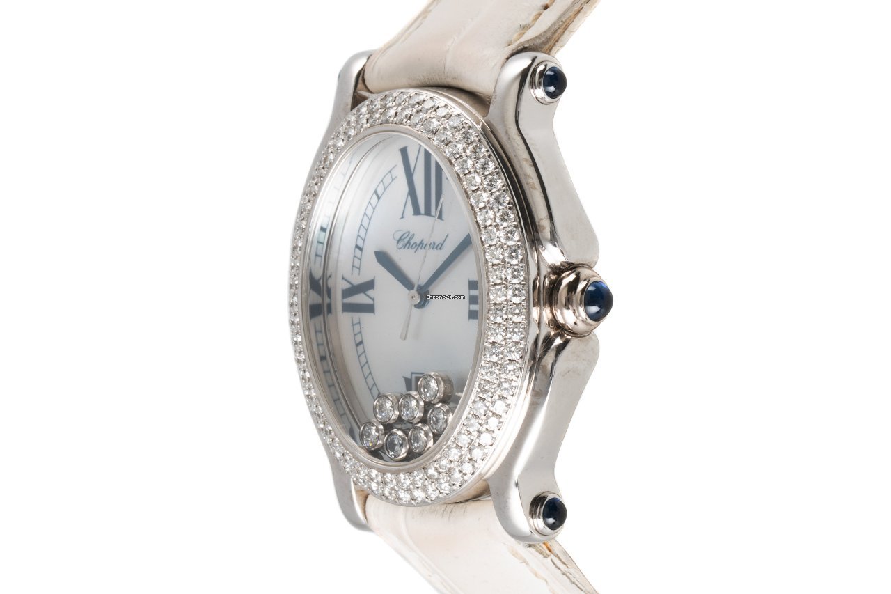 IMG_9081 Chopard Happy Sport Womens watch Quartz White gold 27 7012-23 Replica 5