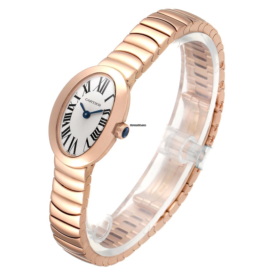 IMG_9081 Cartier Baignoire Womens watch Quartz Rose gold W8000015 Replica 5