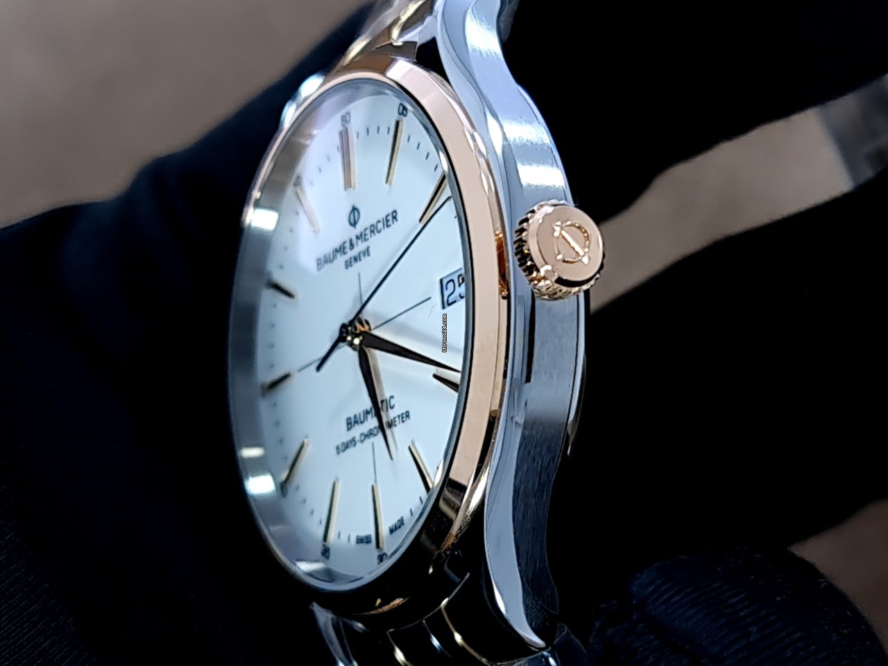 IMG_9081 Baume & Mercier Clifton Mens watch Unisex Automatic Gold Steel M0A10458 Replica 5