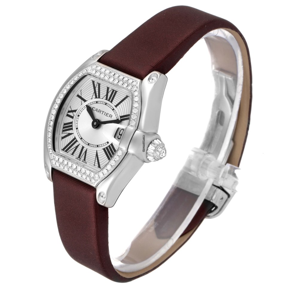 IMG_9081 Cartier Roadster Womens watch Quartz White gold WE500260 Replica 5
