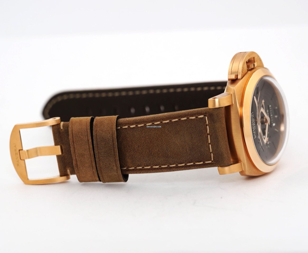 Panerai Luminor 1950 8 Days GMT Mens watch Unisex Manual winding Rose gold PAM 00289 Replica 5