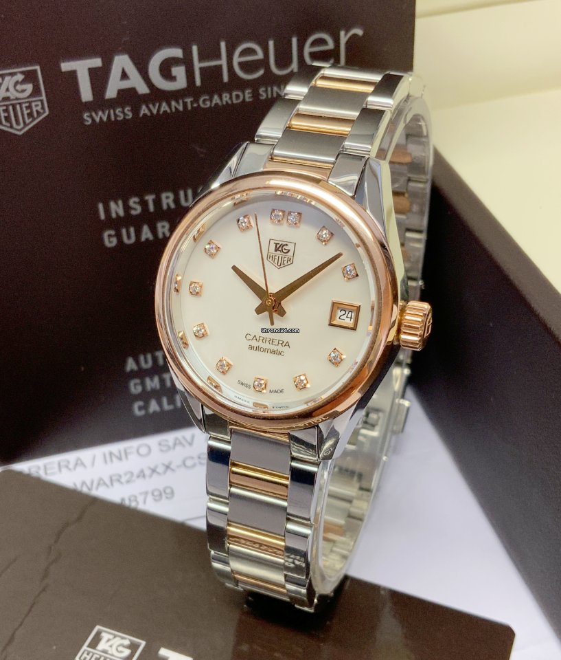 IMG_9081 TAG Heuer Carrera Lady Womens watch Automatic Gold Steel WAR2452.BD0777 Replica 5