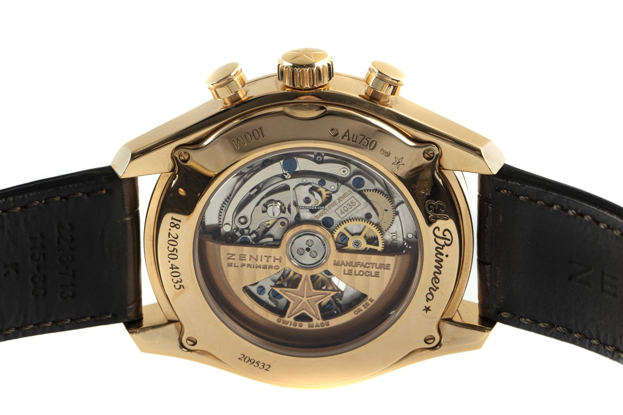 Zenith El Primero Tourbillon Mens watch Unisex Automatic Yellow gold 18.2050.4035 01.C713 Replica 5