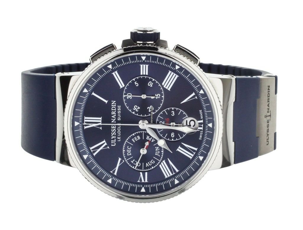 IMG_9081 Ulysse Nardin Marine Chronograph Mens watch Unisex Automatic Steel 1533-150 Replica 5