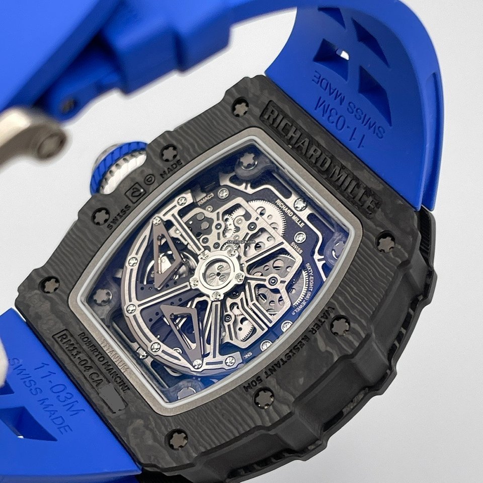 IMG_9081 Richard Mille RM 011 Mens watch Unisex Automatic Carbon Richard Mille RM11-04 Mancini Carbon TPT Replica 5