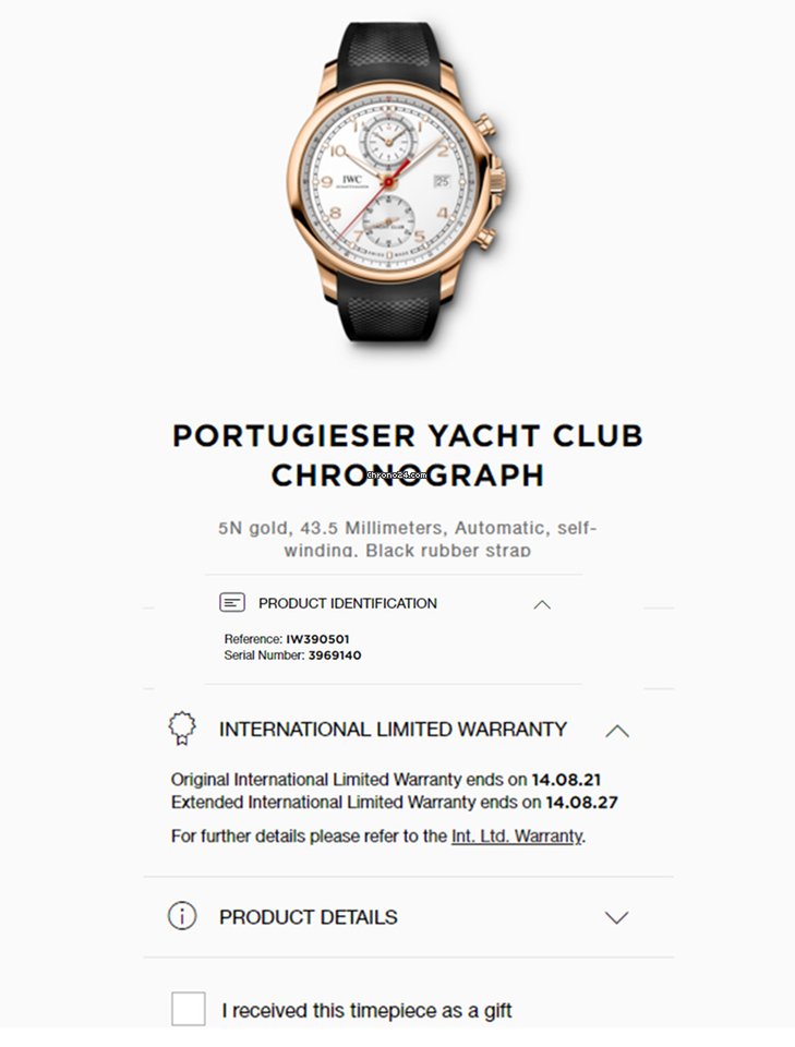 IMG_9081 IWC Portuguese Yacht Club Chronograph Mens watch Unisex Automatic Rose gold IW390501 Replica 5