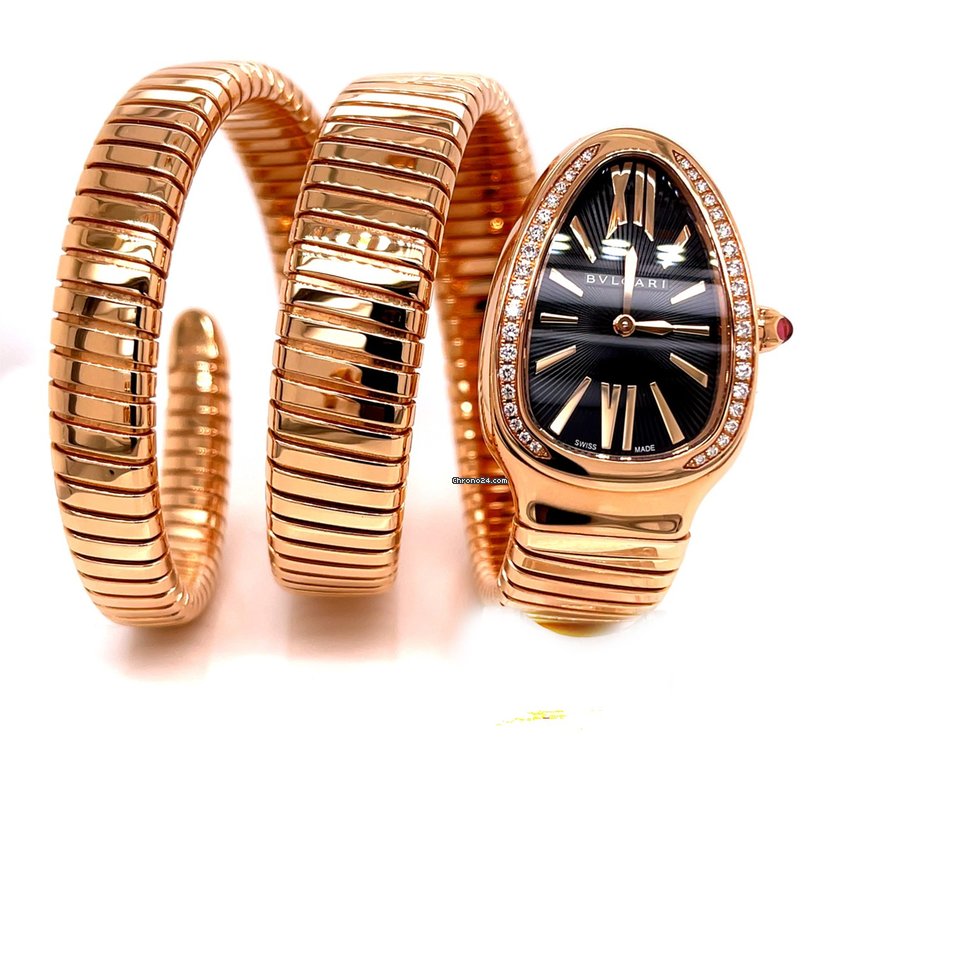 IMG_9081 Bulgari Serpenti Womens watch Quartz Rose gold SPP35BGDG.2T Replica 5