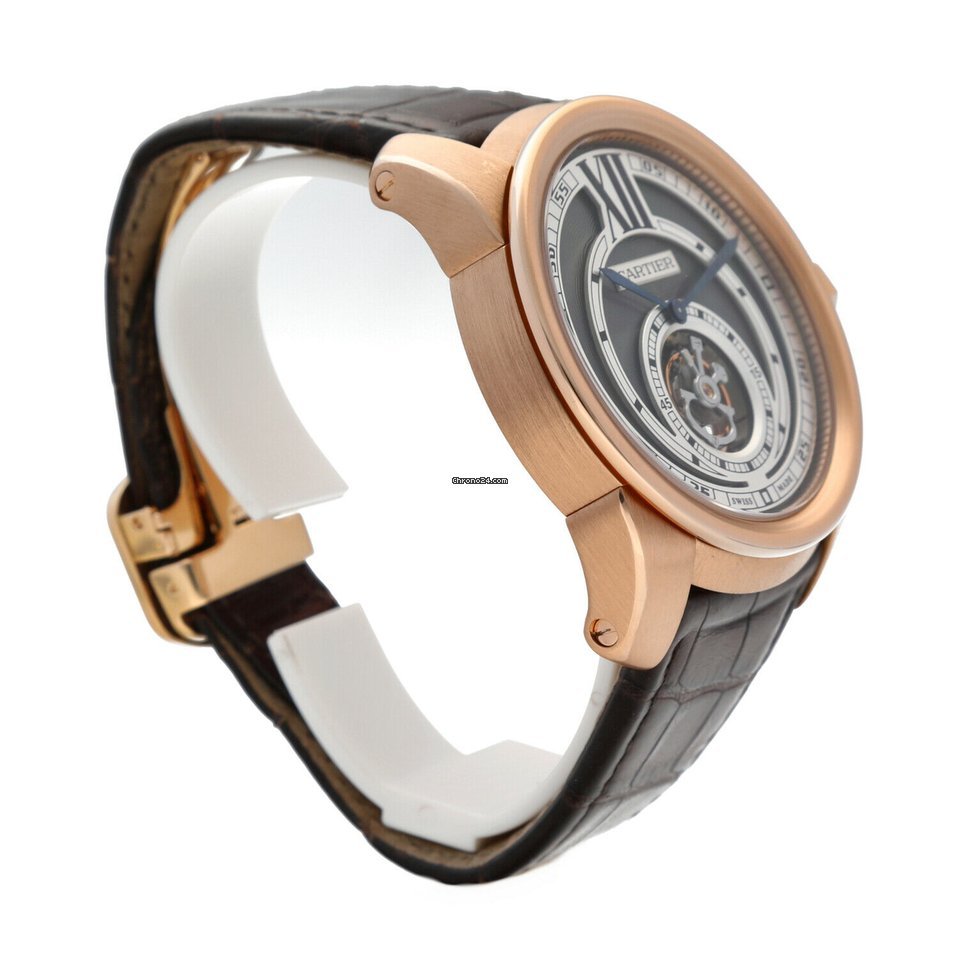 IMG_9081 Cartier Calibre de Cartier Mens watch Unisex Automatic Rose gold 3204 Replica 5