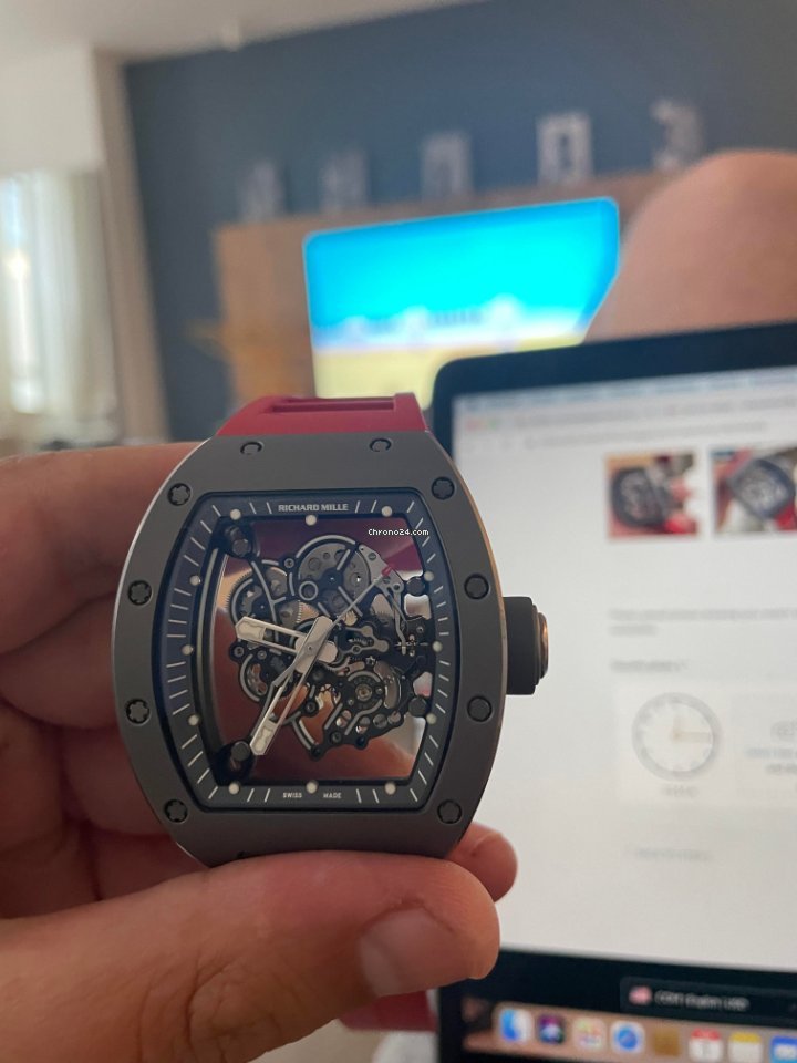 IMG_9081 Richard Mille RM 055 Mens watch Unisex Manual winding RM055 TI Replica 5