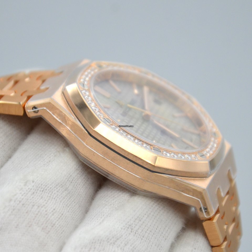 IMG_9081 Audemars Piguet Royal Oak Lady Womens watch Automatic Rose gold 15451OR.ZZ.1256OR.02 Replica 5