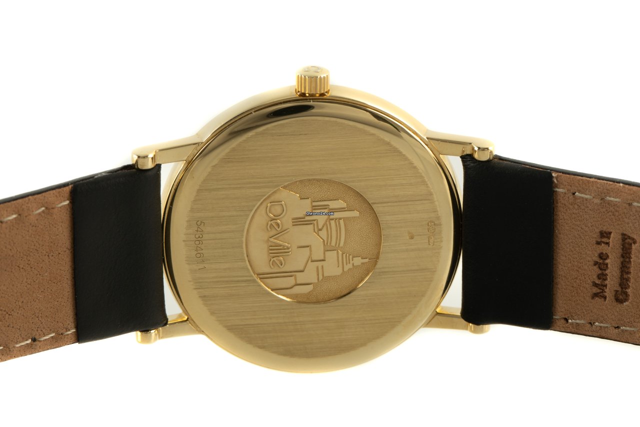 Omega De Ville Mens watch Unisex Quartz Yellow gold 196.2432 Replica 5