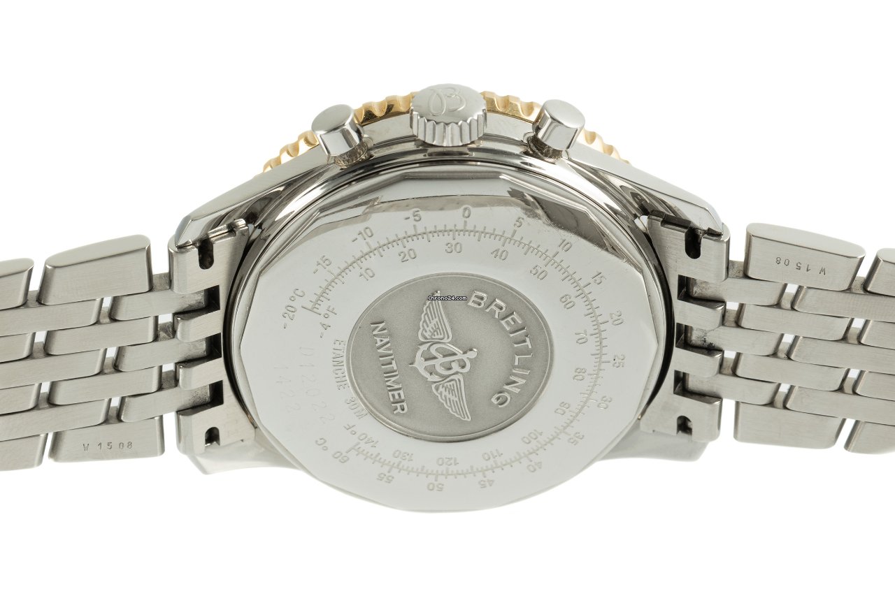 IMG_9081 Breitling Navitimer Cosmonaute Mens watch Unisex Manual winding Gold Steel D12022 Replica 5