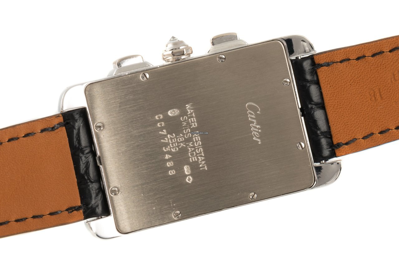 IMG_9081 Cartier Tank Americaine Mens watch Unisex Quartz White gold 2339 Replica 5