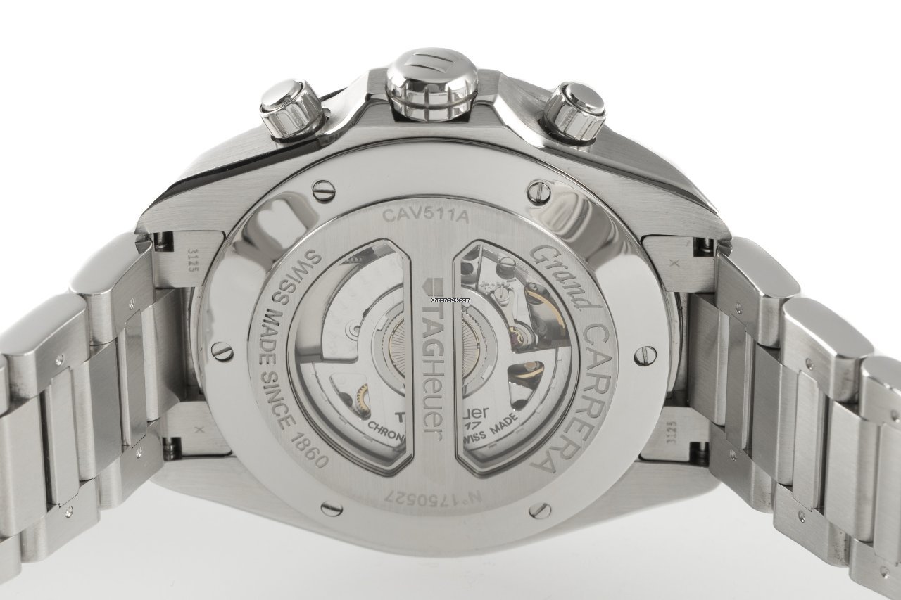 TAG Heuer Grand Carrera Mens watch Unisex Automatic Steel CAV511A Replica 5