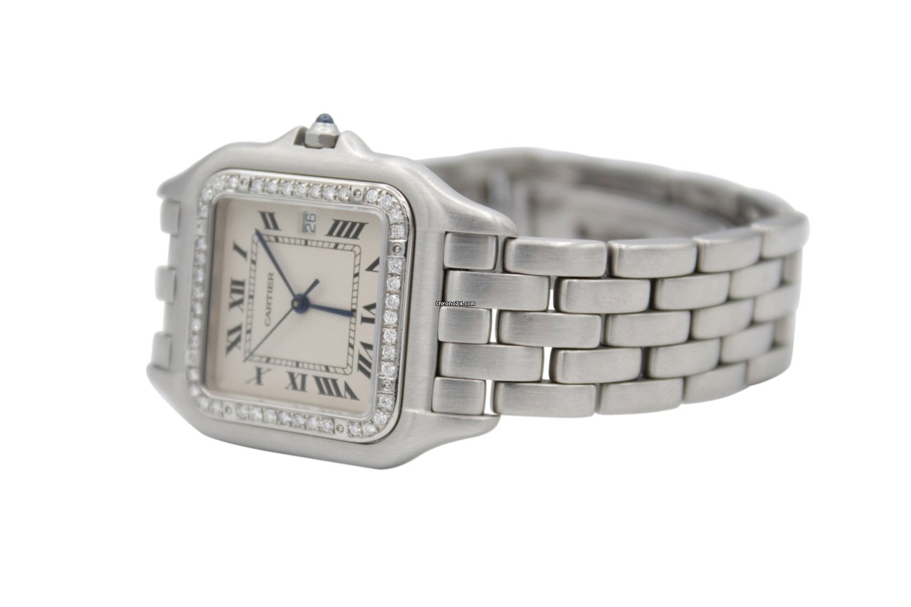 IMG_9081 Cartier Panthere Mens watch Unisex Quartz Steel 1300 Replica 5