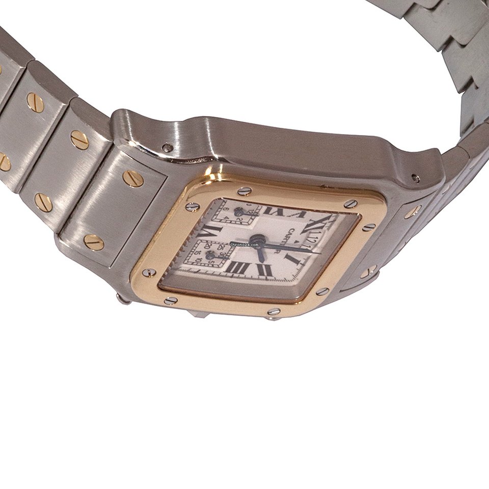 Cartier Santos Mens watch Unisex Quartz Gold Steel 2425 Replica 5