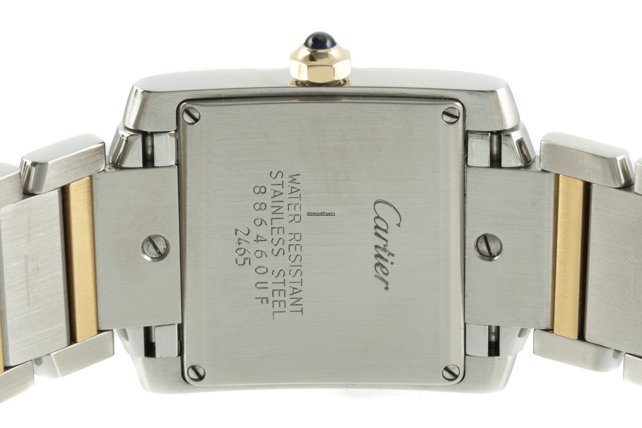 Cartier Tank Francaise Womens watch Quartz Gold Steel 2465 Replica 5