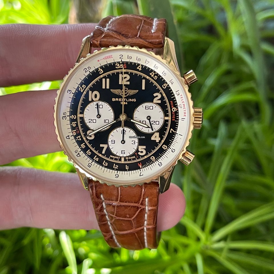 IMG_9081 Breitling Navitimer Mens watch Unisex Yellow gold K30021 Replica 5