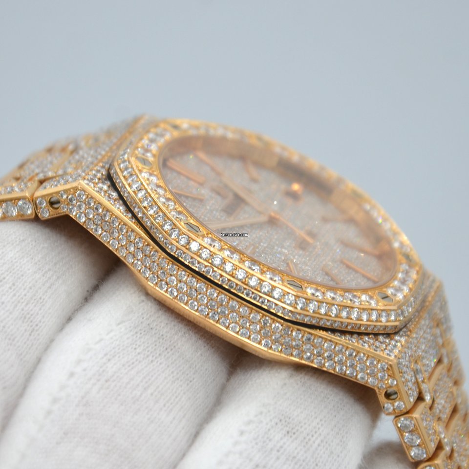 IMG_9081 Audemars Piguet Royal Oak Selfwinding Mens watch Unisex Automatic Rose gold 15400OR.OO.1220OR.02 Replica 5