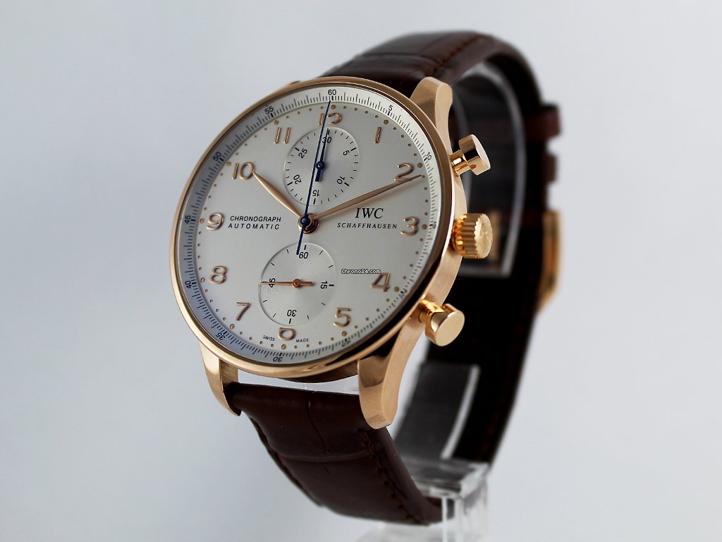 IMG_9081 IWC Portuguese Chronograph Mens watch Unisex Automatic Rose gold IW371402 Replica 5