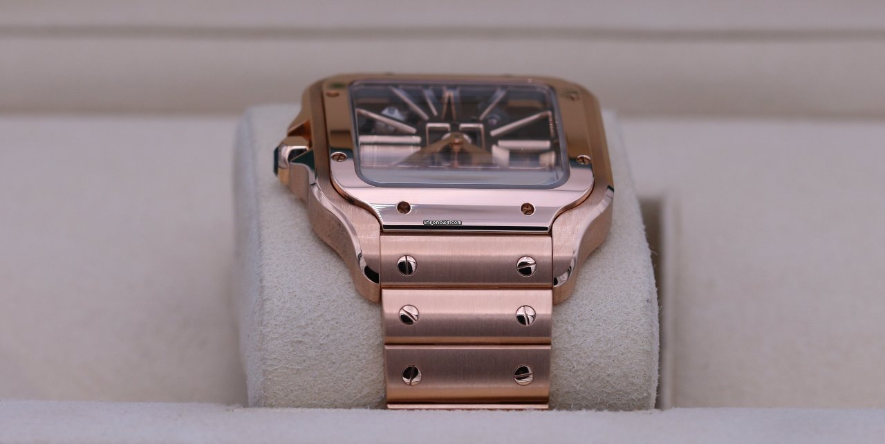 IMG_9081 Cartier Santos Mens watch Unisex Manual winding Rose gold WHSA0016 Replica 5
